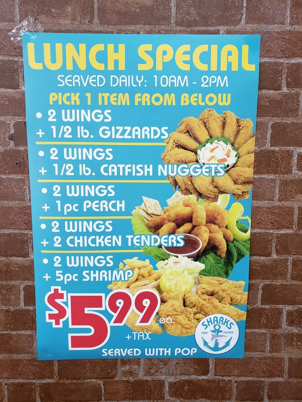 Sharks fish&chicken | restaurant | 1200 Broadway, Gary, IN 46407, USA | 2198889359 OR +1 219-888-9359