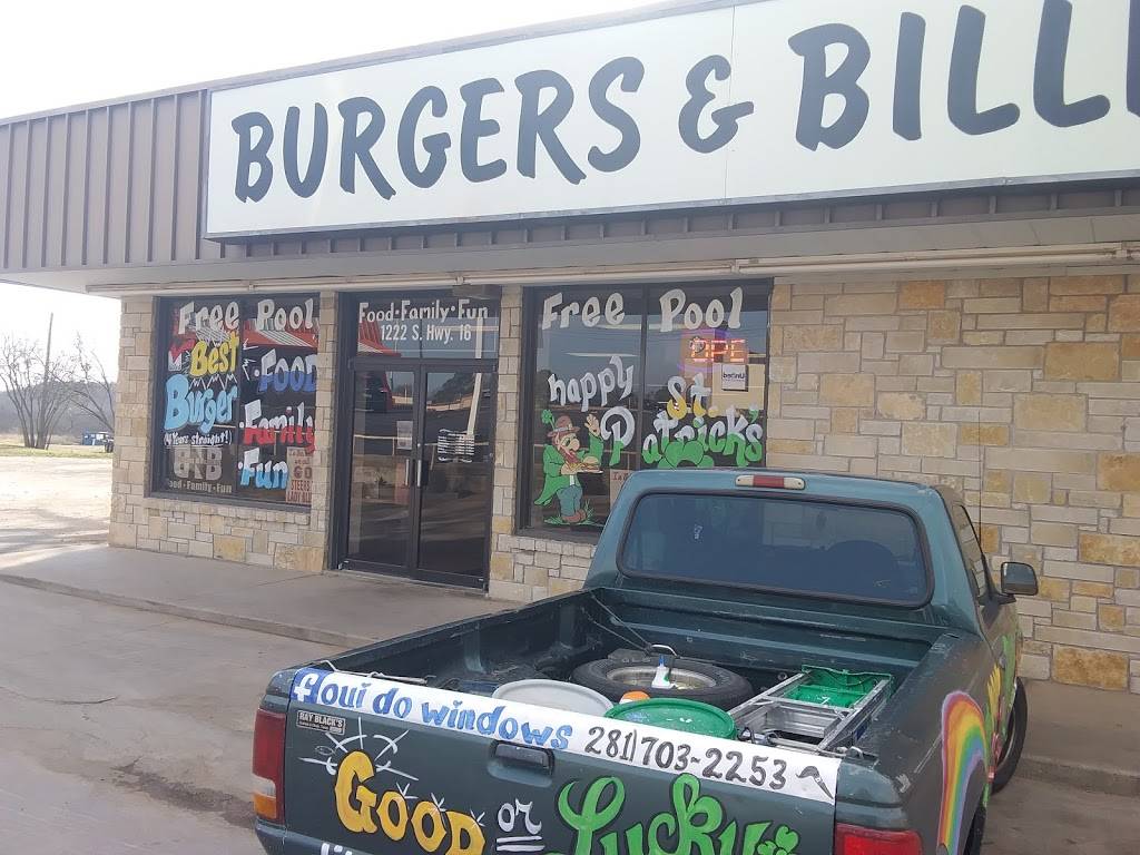 Burgers & Billiards | restaurant | 1222 TX-16, Graham, TX 76450, USA | 9405210113 OR +1 940-521-0113