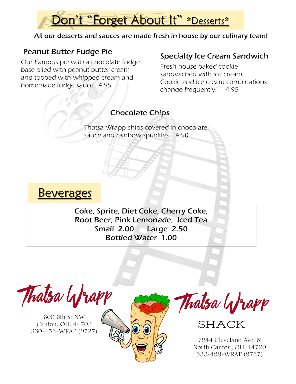 Thatsa Wrapp Shack | restaurant | 7944 Cleveland Ave NW, North Canton, OH 44720, USA | 3304999727 OR +1 330-499-9727