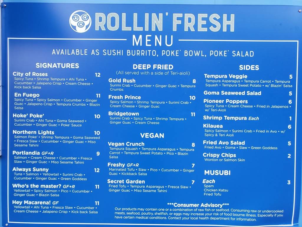 Rollin’ Fresh Sushiritos and Poke’- NW 23rd | restaurant | 1845 NW 23rd Pl, Portland, OR 97210, USA | 5036801182 OR +1 503-680-1182