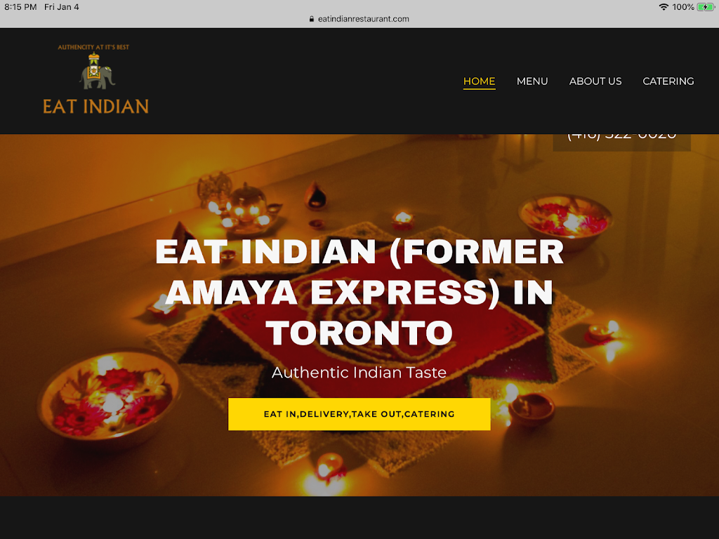 Eat Indian (formar amaya express) | restaurant | back door, 1701 Bayview Ave, East York, ON M4G 3C1, Canada | 4163220020 OR +1 416-322-0020