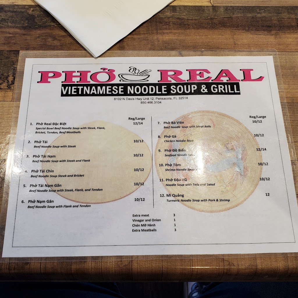 Phở Real | restaurant | 8102 N Davis Hwy #12, Pensacola, FL 32514, USA | 8504663104 OR +1 850-466-3104