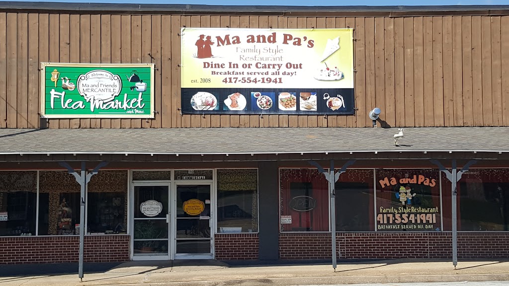Ma and Pas Family Style Restaurant | restaurant | North side of the square, 110 W Commercial St, Mansfield, MO 65704, USA | 4175542491 OR +1 417-554-2491