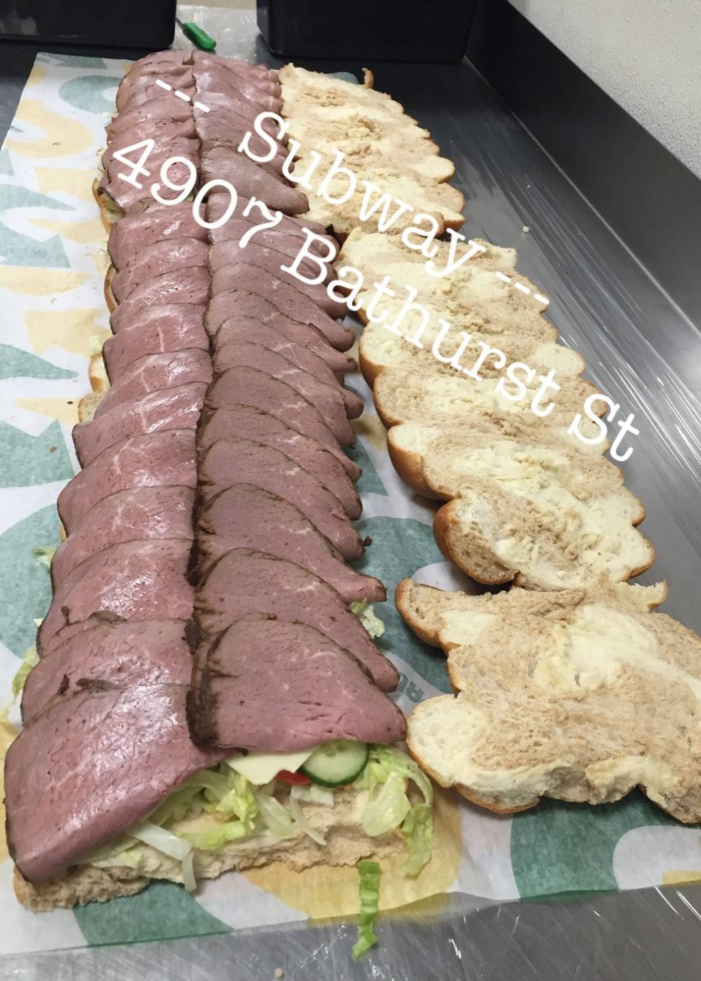 Subway | meal takeaway | 4907 Bathurst St, Toronto, ON M2R 1X8, Canada | 4165129574 OR +1 416-512-9574