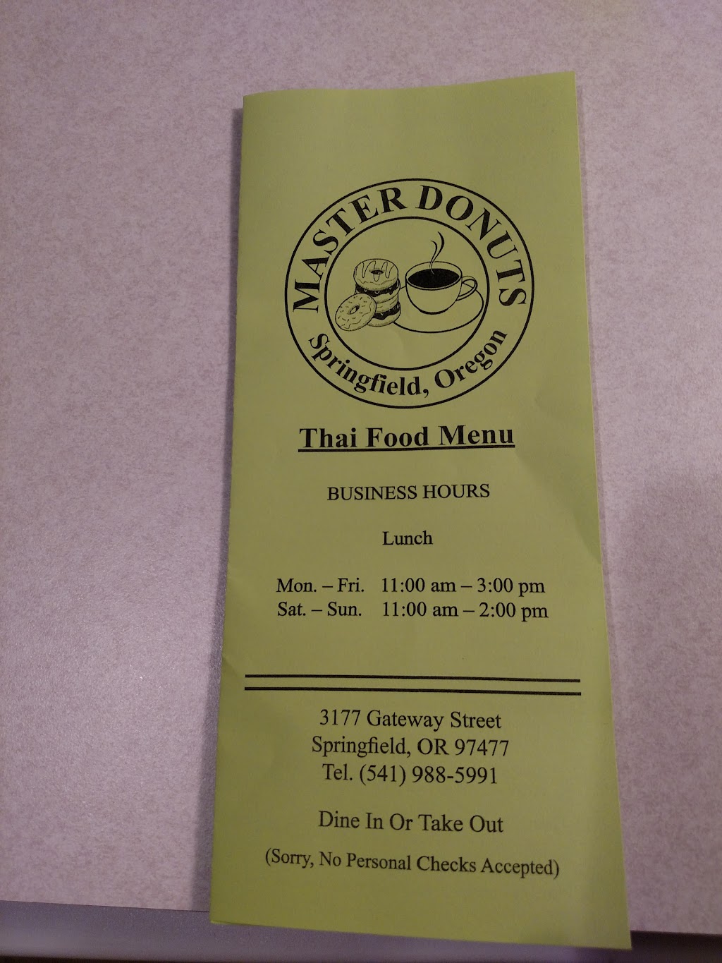 Master Donut | bakery | 3177 Gateway St, Springfield, OR 97477, USA | 5419885991 OR +1 541-988-5991