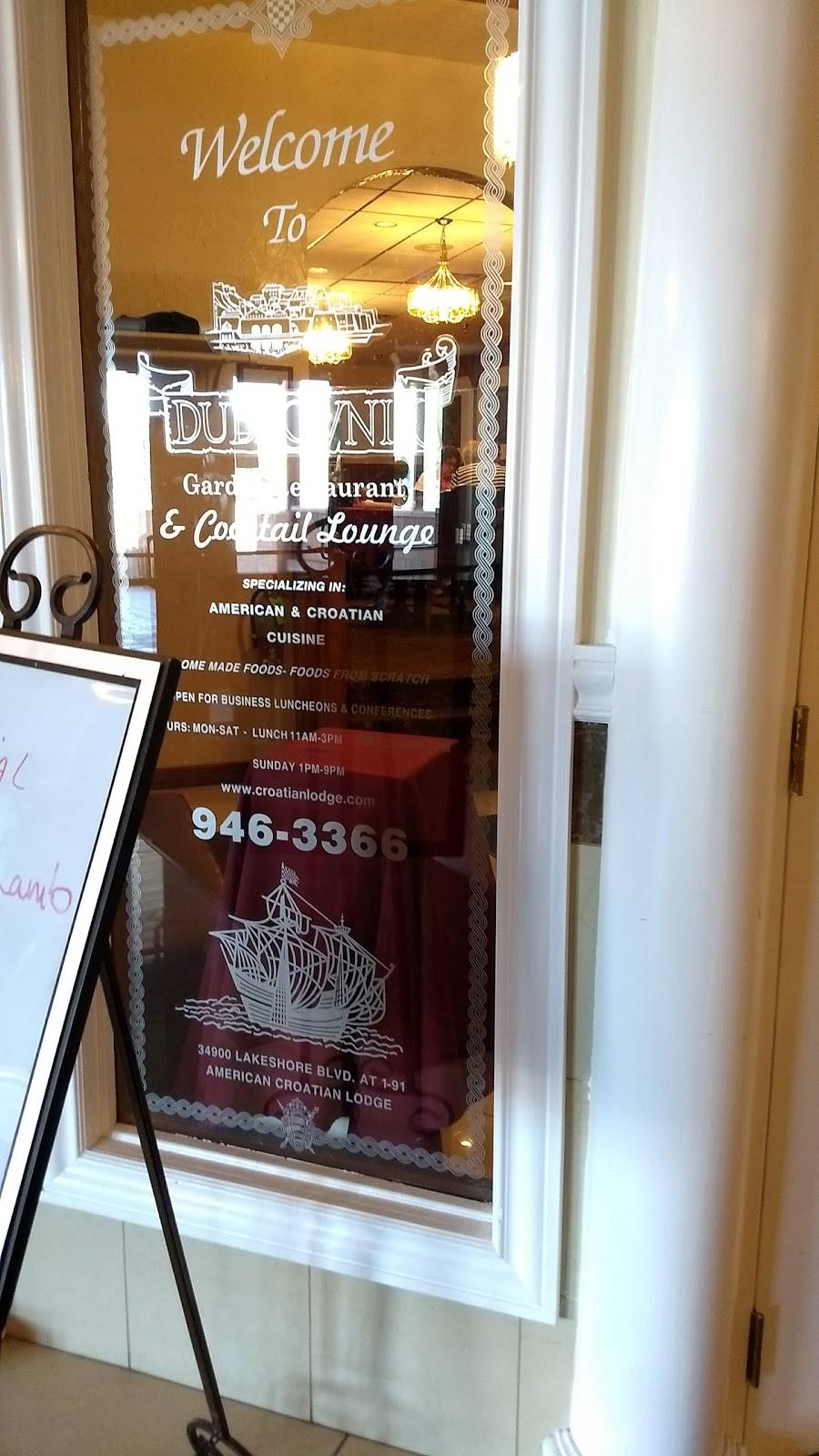 Dubrovnik Garden Restaurant | restaurant | 34900 Lakeshore Blvd, Eastlake, OH 44095, USA | 4409463366 OR +1 440-946-3366