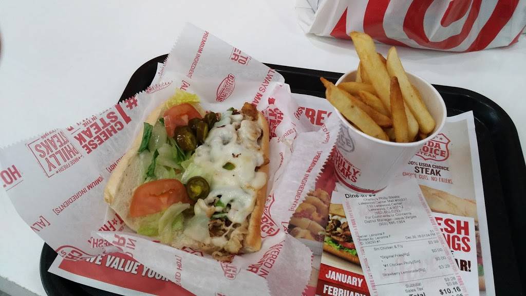 Charleys Philly Steaks | restaurant | 500 Lakewood Center Mall, Lakewood, CA 90712, USA | 5626020233 OR +1 562-602-0233