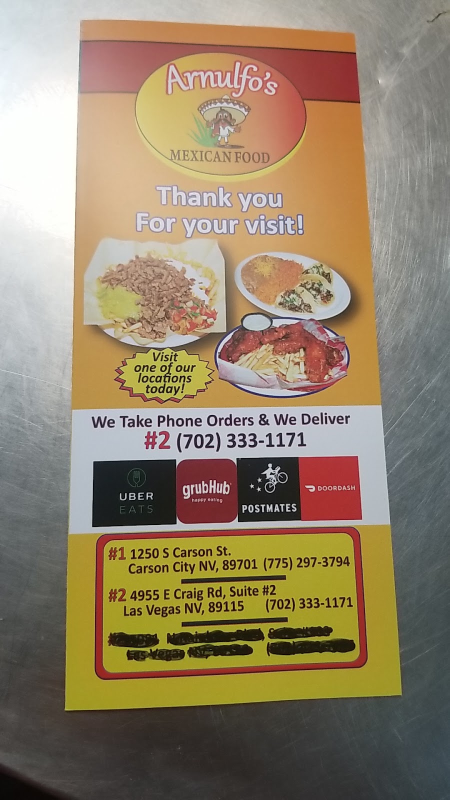 Arnulfos Mexican Food 2 | restaurant | 4955 E Craig Rd #2, Las Vegas, NV 89115, USA | 7023331171 OR +1 702-333-1171