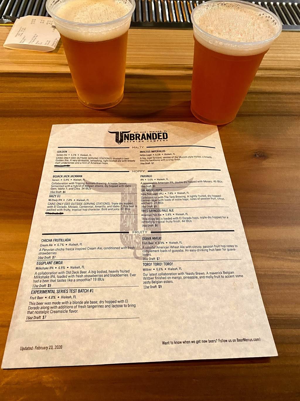 Unbranded Brewing Co. | restaurant | 1395 E 11th Ave, Hialeah, FL 33010, USA | 7863323097 OR +1 786-332-3097