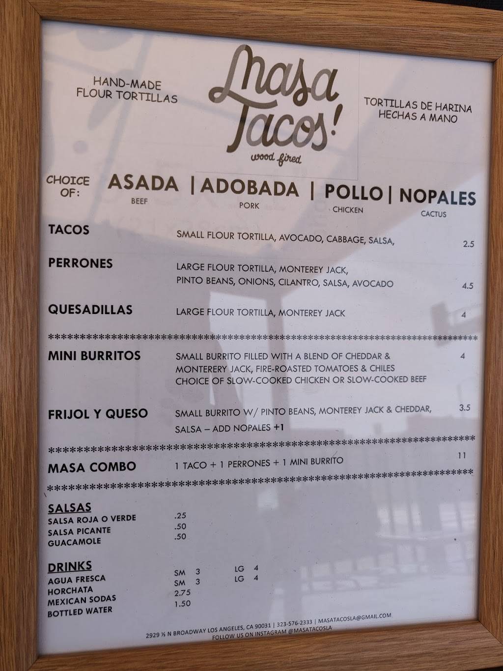 Masa Tacos | restaurant | 2929 N Broadway, Los Angeles, CA 90031, USA | 3235762333 OR +1 323-576-2333