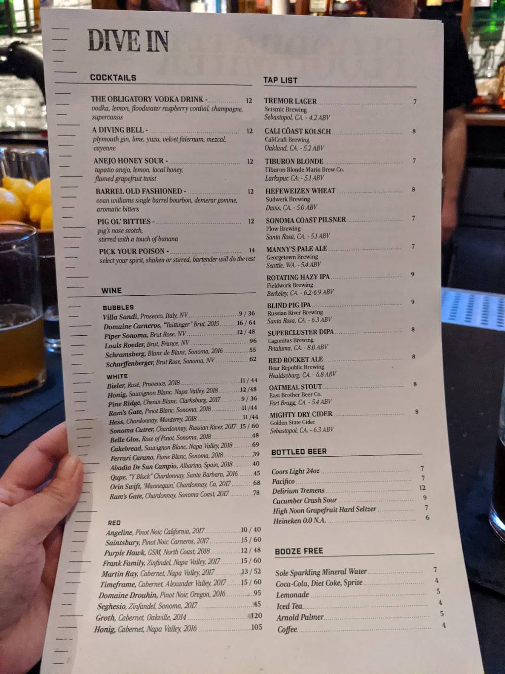 FLOODWATER | restaurant | 152 Shoreline Hwy, Mill Valley, CA 94941, USA | 4158434545 OR +1 415-843-4545