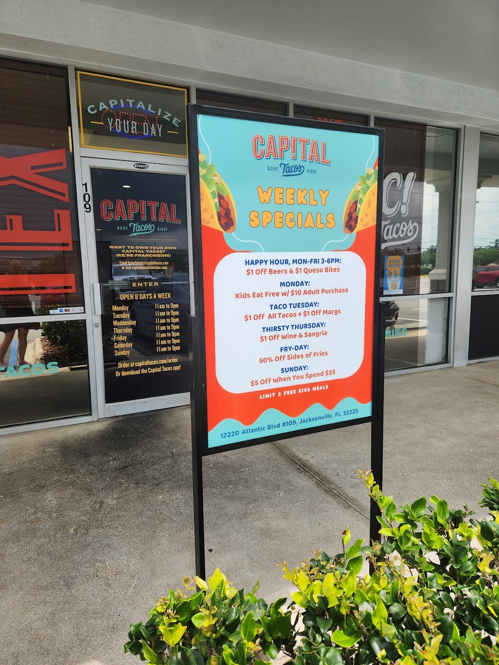 Capital Tacos | restaurant | 12220 Atlantic Blvd #109, Jacksonville, FL 32225, USA | 9045133685 OR +1 904-513-3685