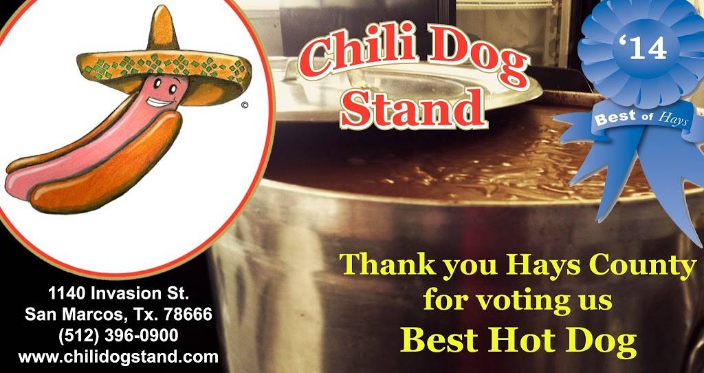 Chili Dog Stand | restaurant | 1140 Invasion St, San Marcos, TX 78666, USA | 5123960900 OR +1 512-396-0900