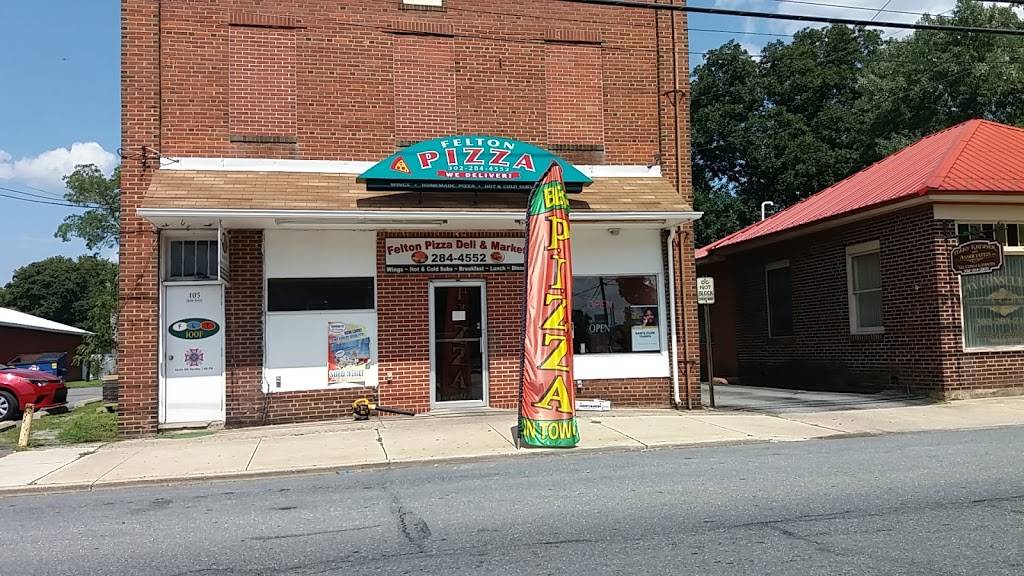Felton Pizza Deli And Market | restaurant | 103 W Main St, Felton, DE 19943, USA | 3022844552 OR +1 302-284-4552