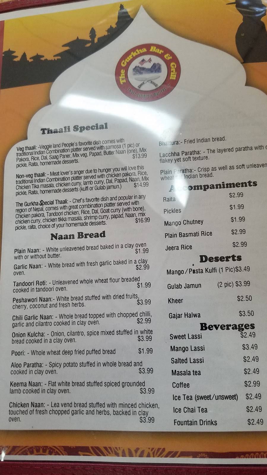 The Gurkha Bar and Grill | restaurant | 1060 N Main St #118, Euless, TX 76039, USA | 8175088838 OR +1 817-508-8838