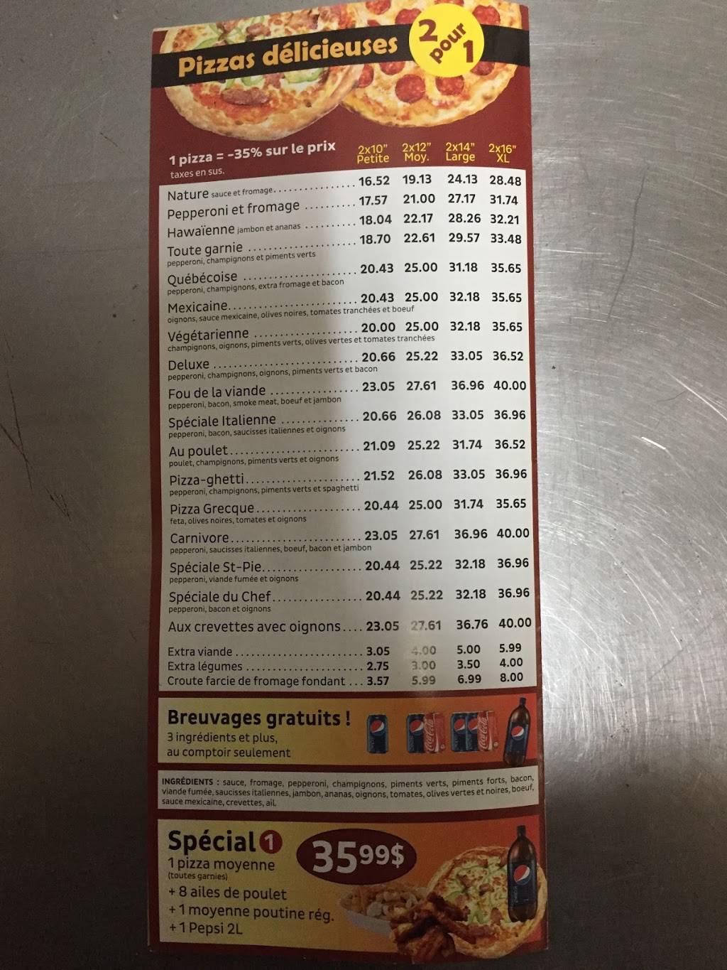 Pizzaria Du Mont | restaurant | 279 Rue Notre Dame, Saint-Pie, QC J0H 1W0, Canada | 4507721011 OR +1 450-772-1011