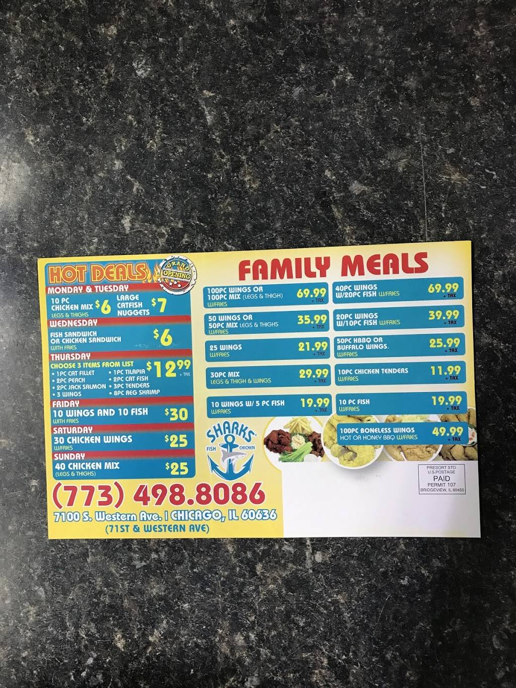 Sharks Fish & Chicken | restaurant | 7100 S Western Ave, Chicago, IL 60636, USA | 7734988086 OR +1 773-498-8086