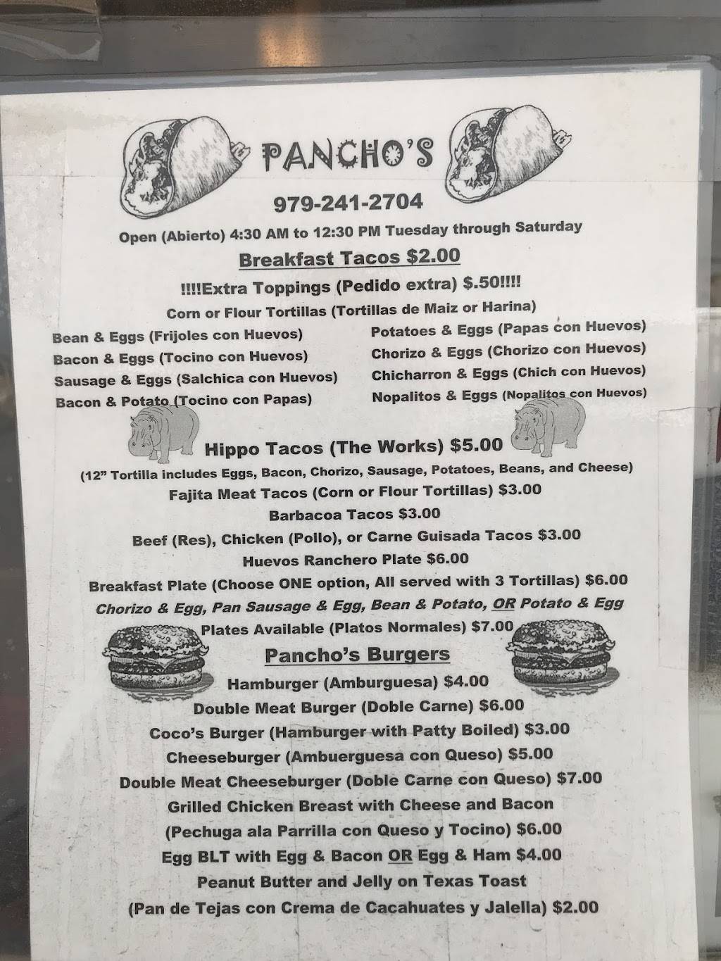 Panchos Tacos | restaurant | 3018 7th St, Bay City, TX 77414, USA | 9792412704 OR +1 979-241-2704