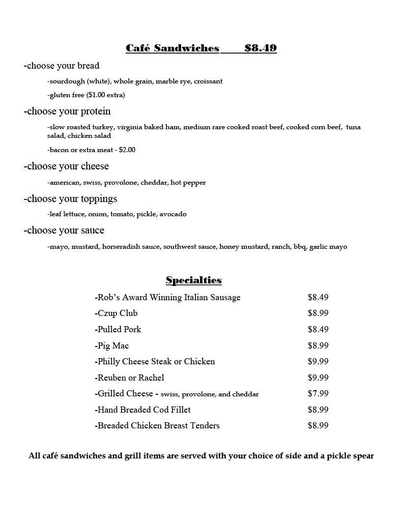 JTownCafe | restaurant | 35 S Chestnut St, Jefferson, OH 44047, USA | 4405763434 OR +1 440-576-3434