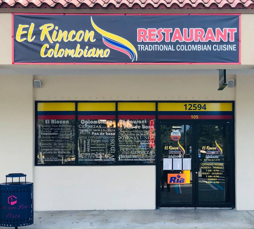 El Rincon Colombiano (Pembroke Pines) | restaurant | 12594 Pines Blvd #105, Pembroke Pines, FL 33027, USA | 9543673178 OR +1 954-367-3178