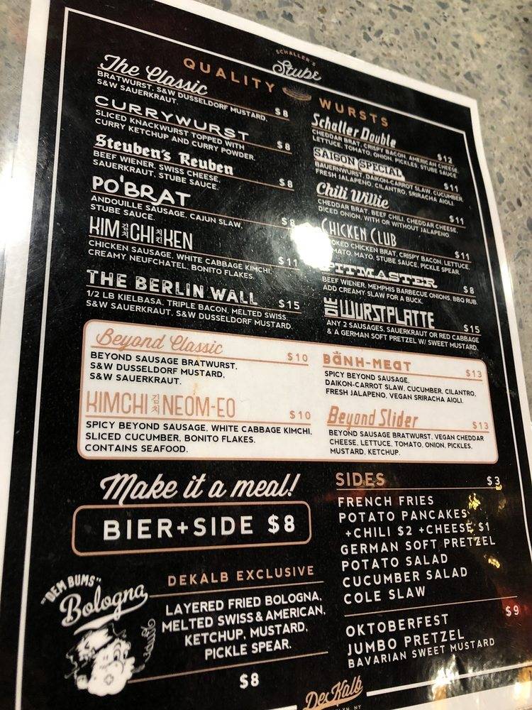Schaller’s Stube Sausage Bar | restaurant | Address: 445 Albee Square W, Basement Level, Brooklyn, NY 11201, USA | 9293599212 OR +1 929-359-9212