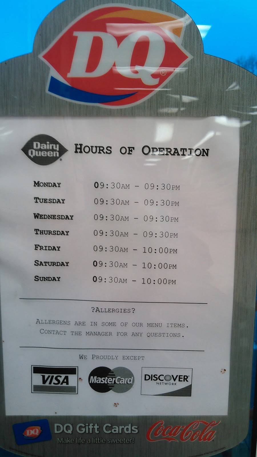 Dairy Queen | restaurant | 911 Cross County Rd, Mineral, VA 23117, USA | 8045566021 OR +1 804-556-6021