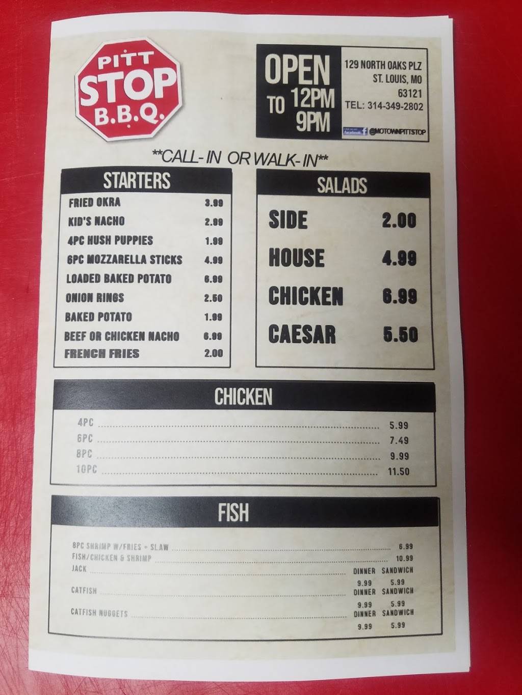 Motown Pit Stop | restaurant | 129 N Oaks Plaza, Northwoods, MO 63121, USA | 3143492802 OR +1 314-349-2802