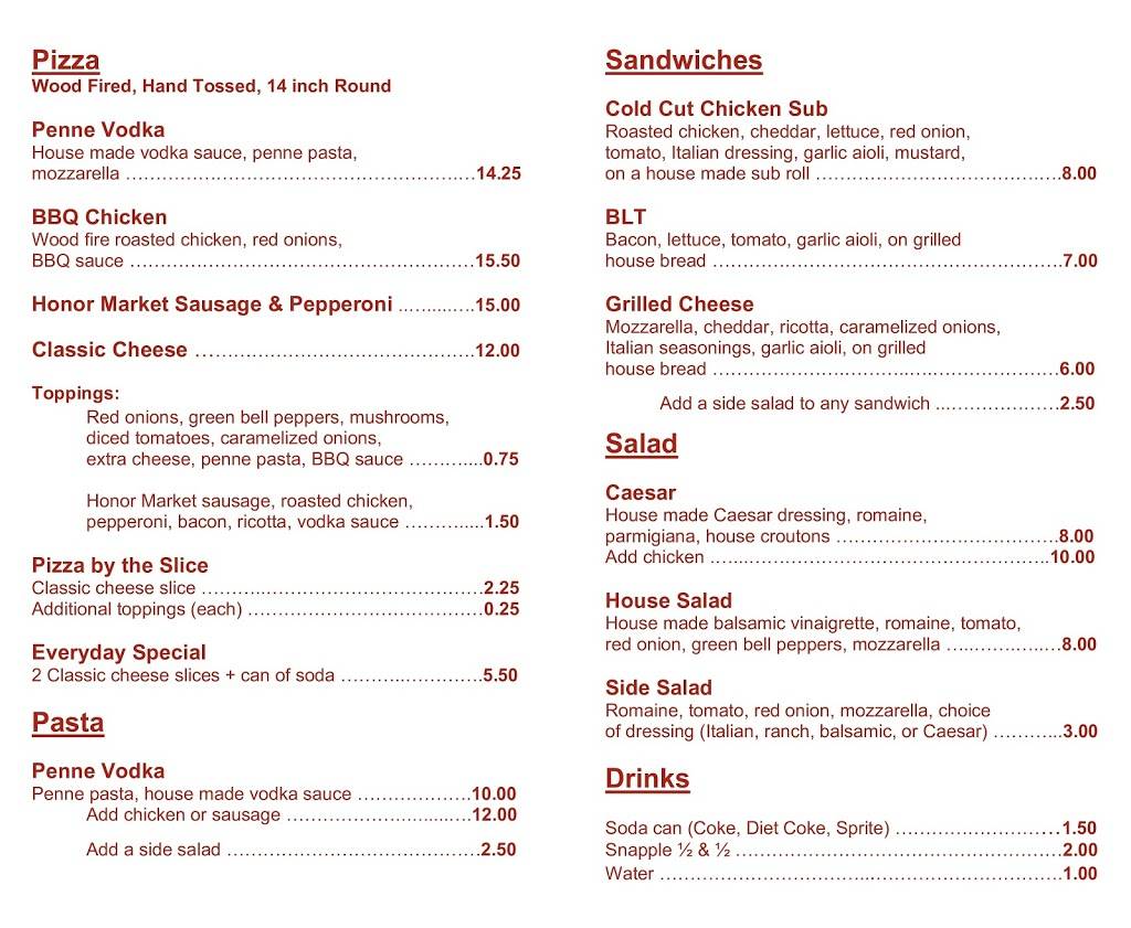 Upriver Wood Fired Pizza | meal takeaway | 10327 Main St, Honor, MI 49640, USA | 2312271130 OR +1 231-227-1130