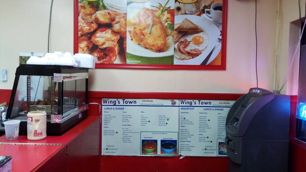 Wings Town | restaurant | 2340 E Monument St, Baltimore, MD 21205, USA | 4105580484 OR +1 410-558-0484