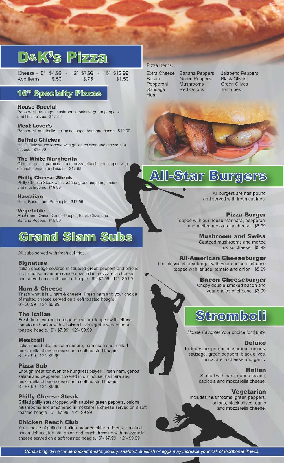 D & Ks Pizza and Grill | restaurant | 1353 Park Ave W, Mansfield, OH 44906, USA | 4195292499 OR +1 419-529-2499