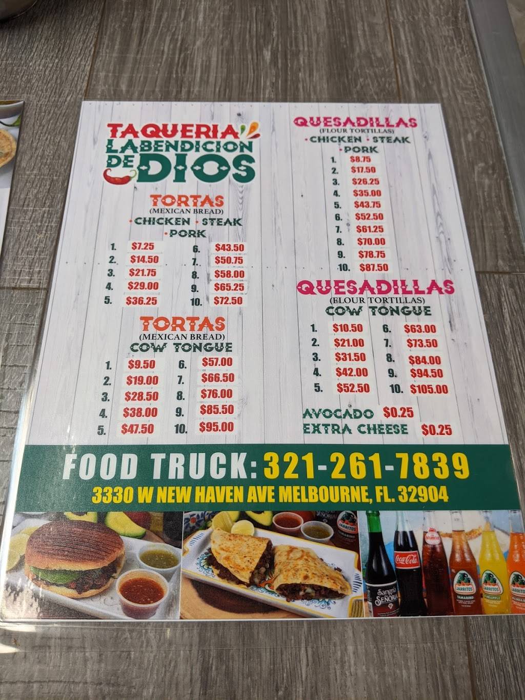 Taqueria La Bendicion de Dios | restaurant | 3960 S Babcock St, Melbourne, FL 32901, USA | 3212617838 OR +1 321-261-7838