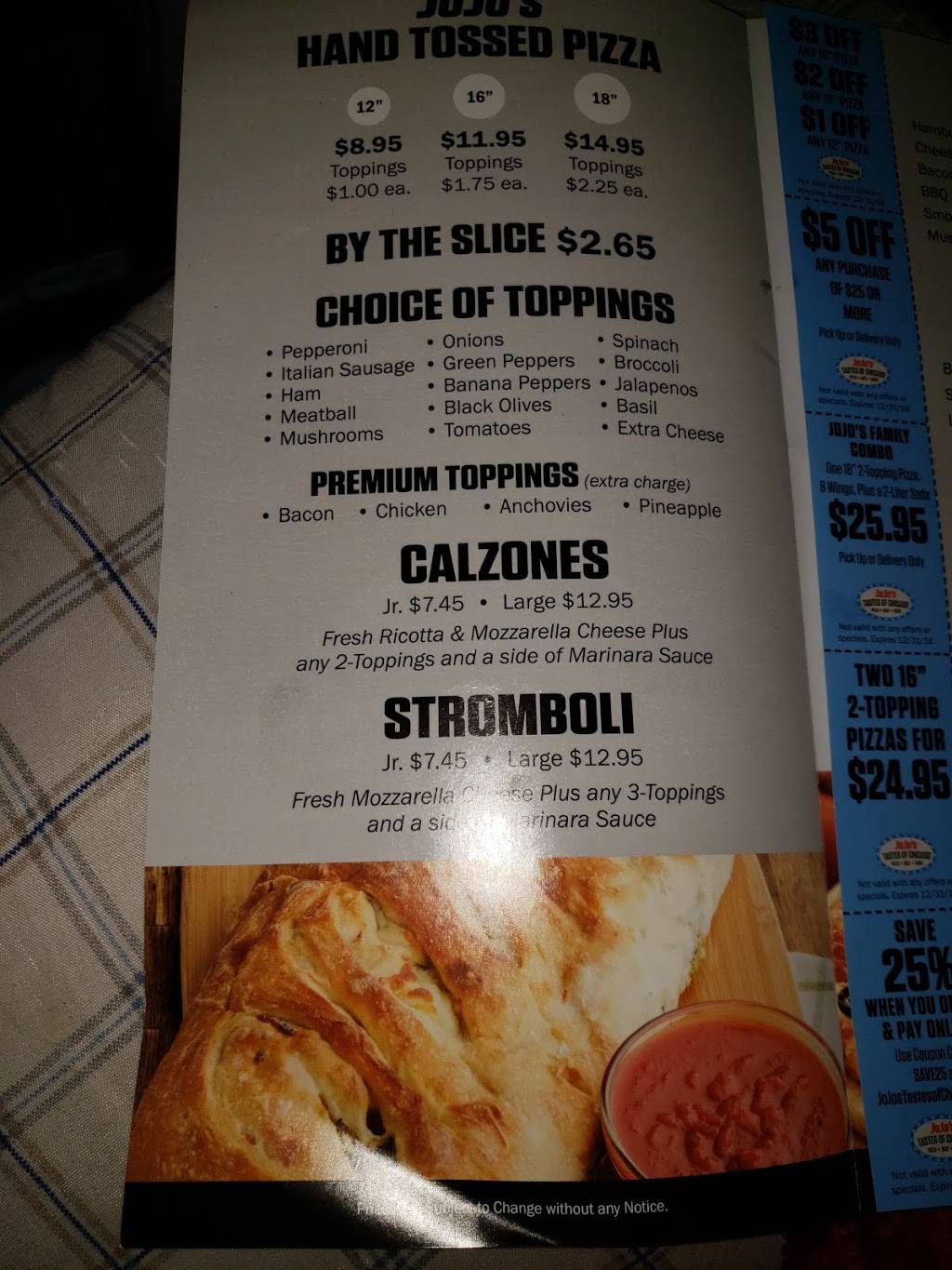 Jojos Tastes of Chicago | restaurant | 5627 14th St W, Bradenton, FL 34207, USA | 9417584000 OR +1 941-758-4000