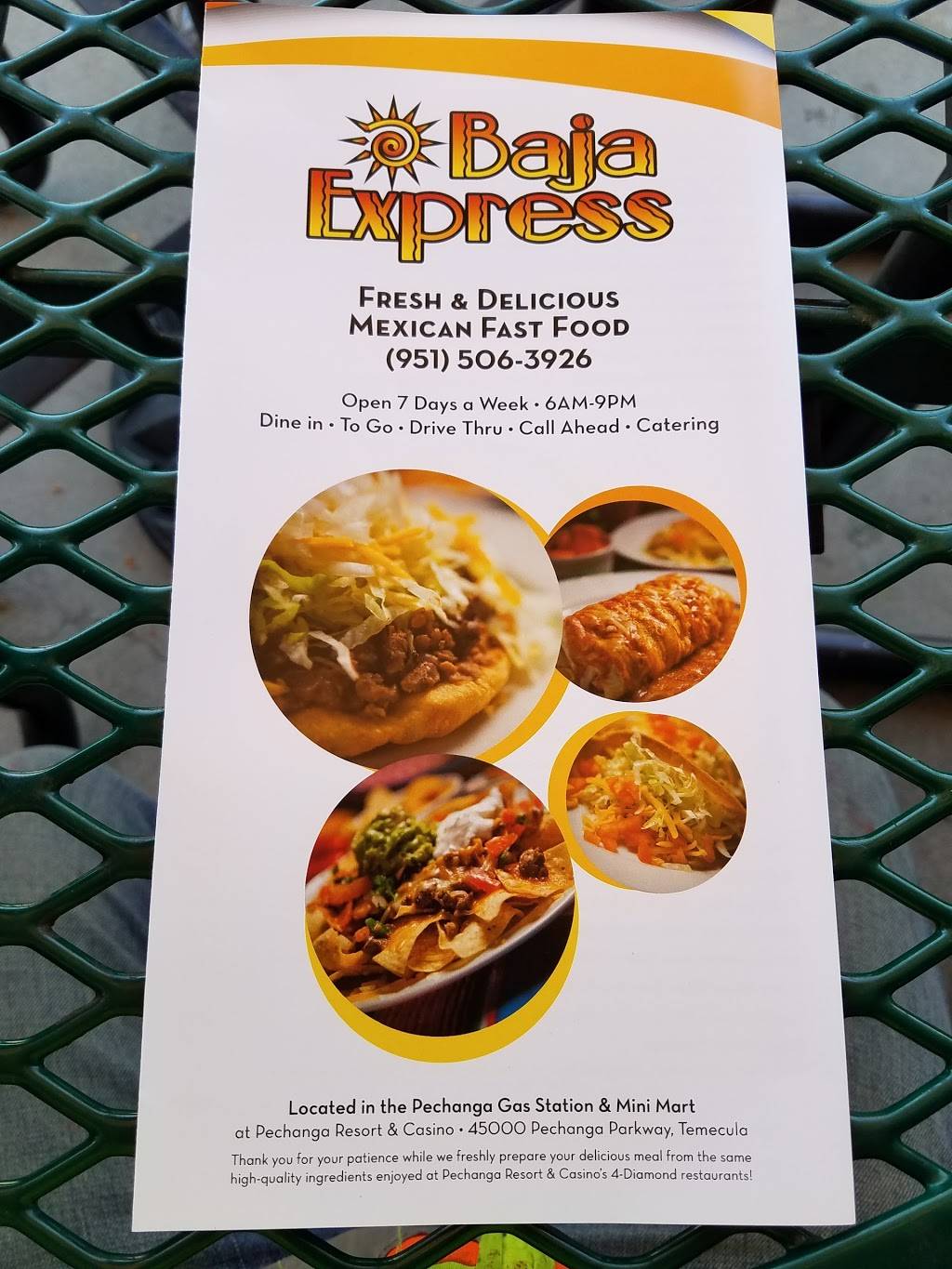 Baja Express | restaurant | 45000 Pechanga Pkwy, Temecula, CA 92592, USA | 9515063926 OR +1 951-506-3926