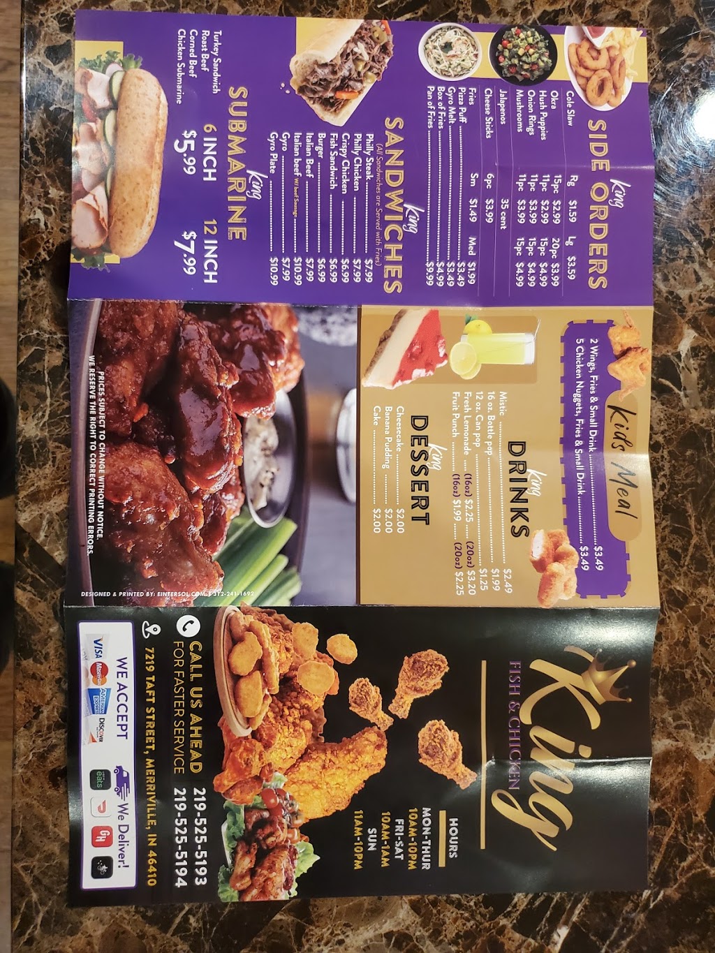 King Fish and Chicken | restaurant | 7219 Taft St, Merrillville, IN 46410, USA | 2195255193 OR +1 219-525-5193