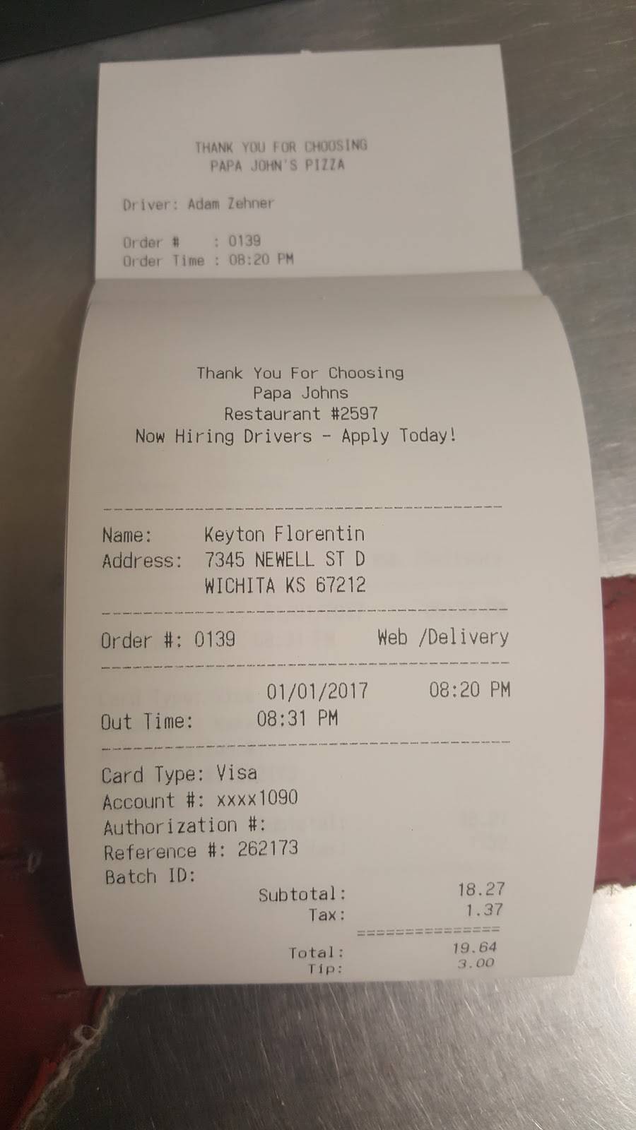 Papa Johns Pizza | restaurant | 8620 W McCormick Ave, Wichita, KS 67209, USA | 3167295959 OR +1 316-729-5959