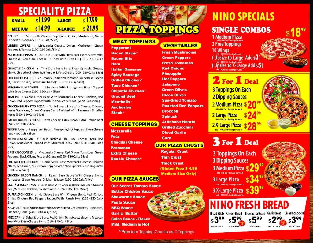 Nino Pizza Smithville | meal delivery | 176 Griffin St N, Smithville, ON L0R 2A0, Canada | 9059576466 OR +1 905-957-6466