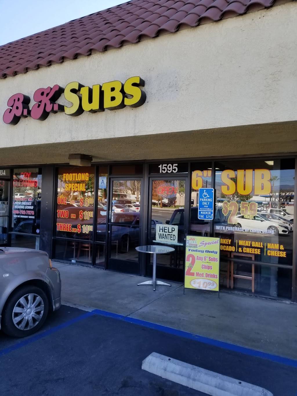 BK Subs | restaurant | 1595 W Redlands Blvd, Redlands, CA 92373, USA | 9097929548 OR +1 909-792-9548