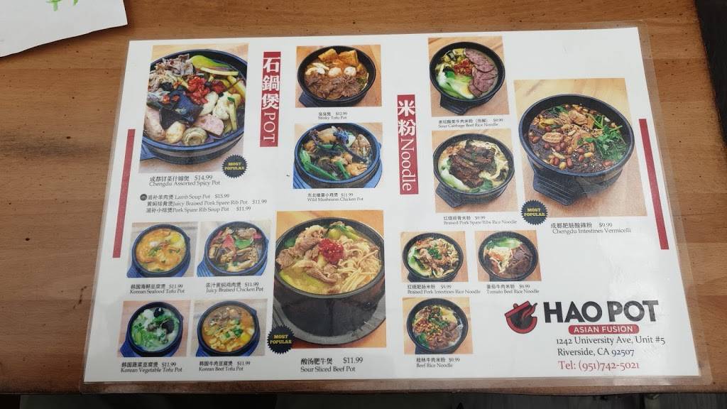 Hao Pot Asian Fusion | restaurant | 1242 University Ave STE 5, Riverside, CA 92507, USA | 9517425021 OR +1 951-742-5021