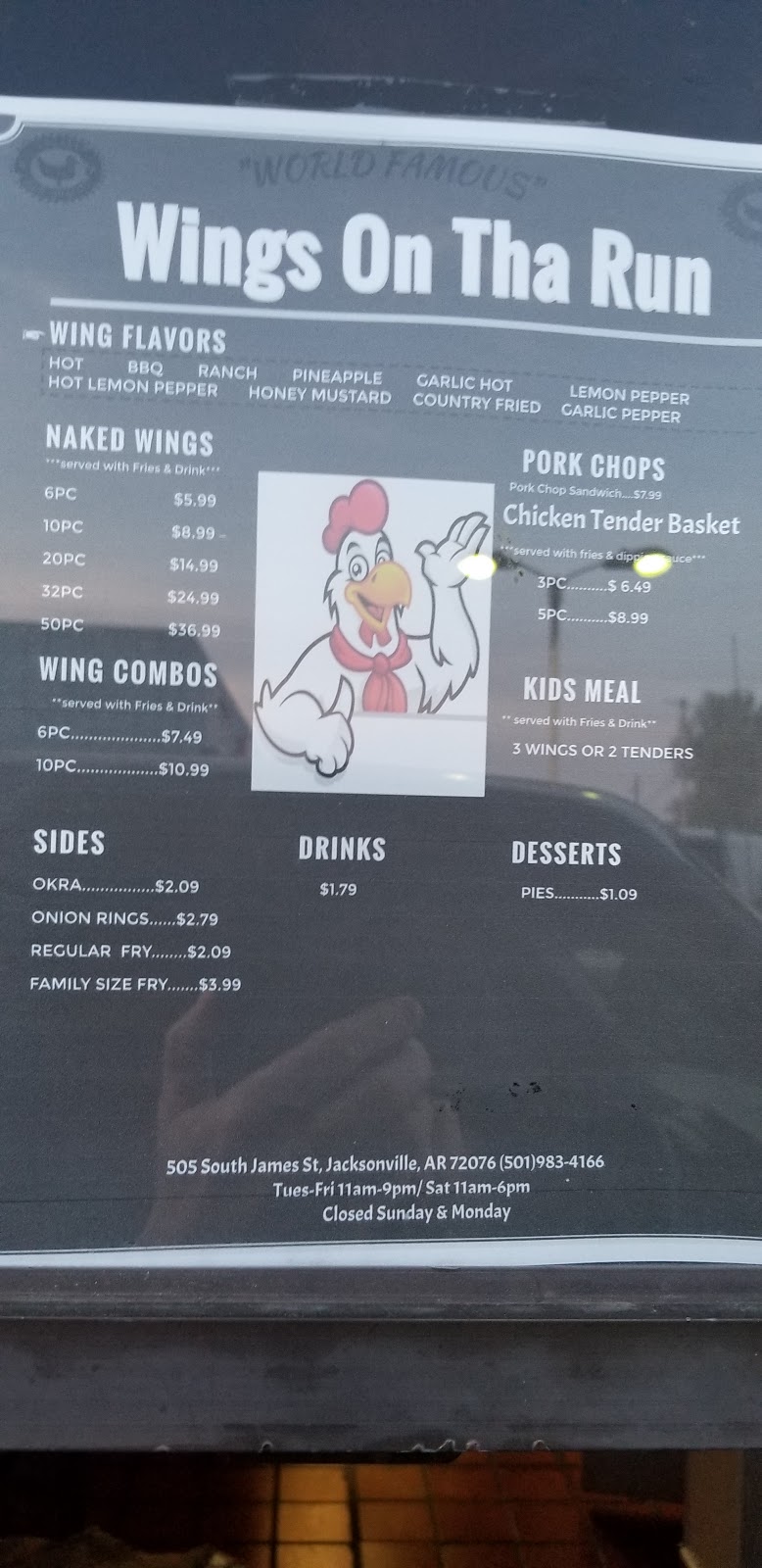 Wings ON Tha Run | restaurant | 505 S James St, Jacksonville, AR 72076, USA | 5014519984 OR +1 501-451-9984