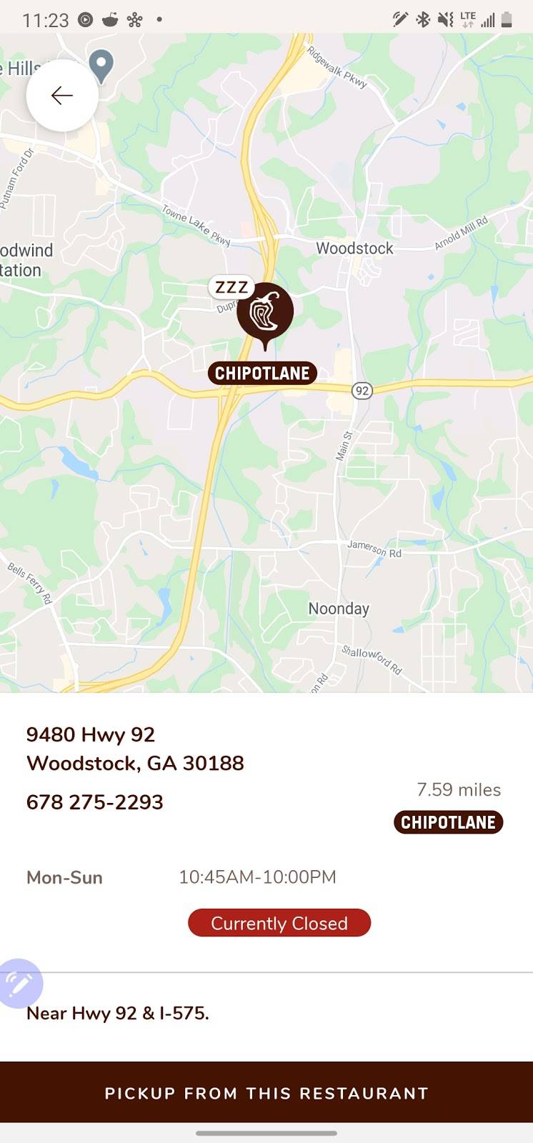 Chipotle Mexican Grill | restaurant | 9480 GA-92, Woodstock, GA 30188, USA | 6782752293 OR +1 678-275-2293