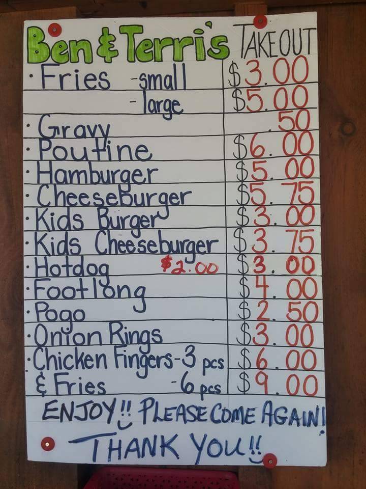 Ben & Terris | restaurant | 47 Scotch Settlement Rd, Allenford, ON N0H 1A0, Canada | 2269301552 OR +1 226-930-1552