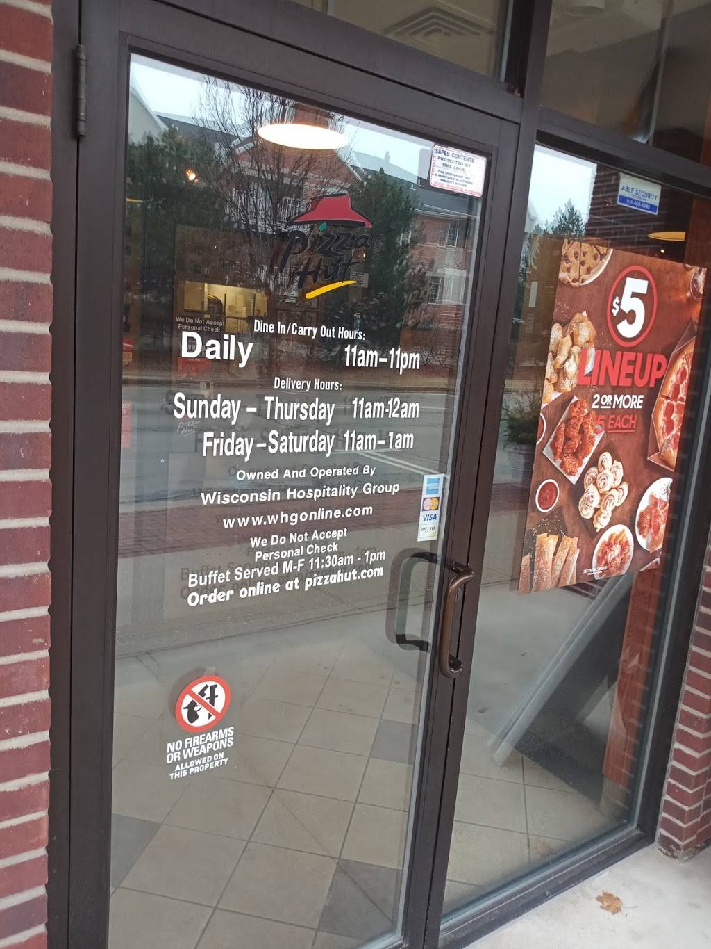 Pizza Hut | meal takeaway | 400 Reid Street Suite M, De Pere, WI 54115, USA | 9203361648 OR +1 920-336-1648