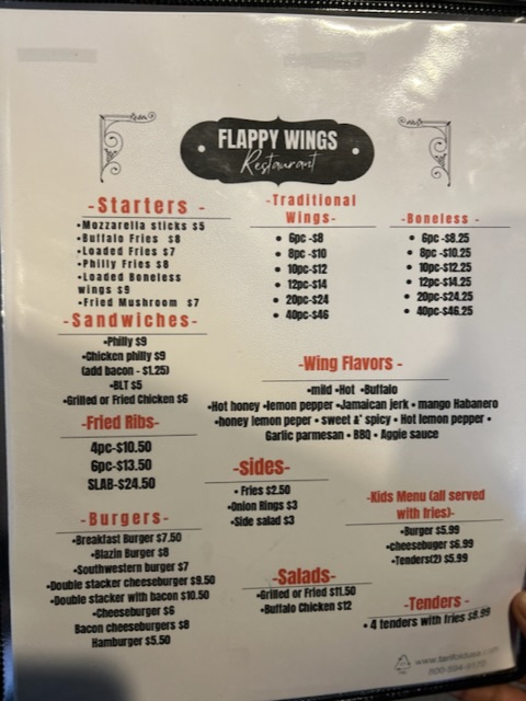 Flappy Wings | restaurant | 100 Commerce St, Jackson, AL 36545, USA | 2513878584 OR +1 251-387-8584