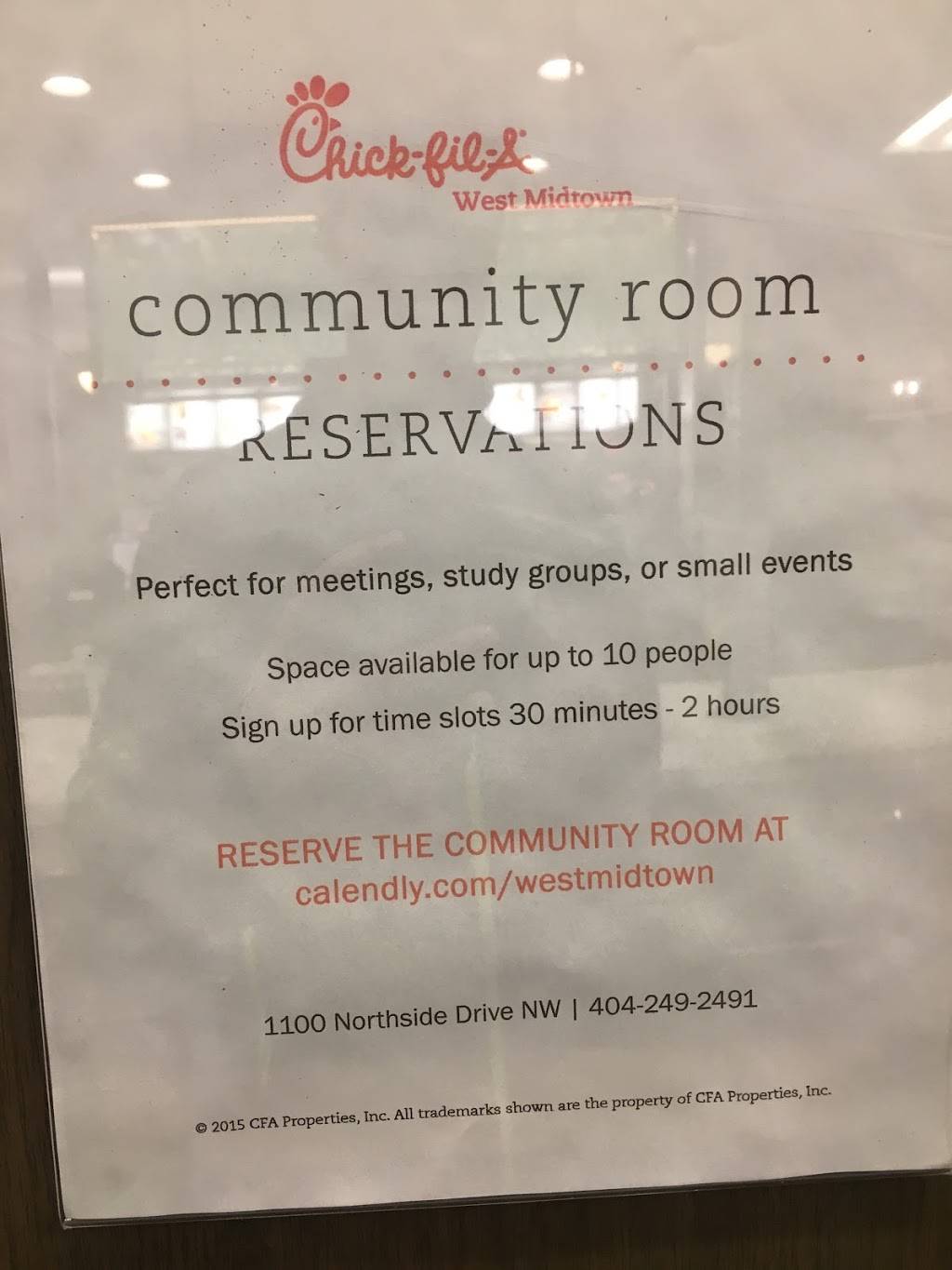 Chick-fil-A | restaurant | 1100 Northside Dr NW, Atlanta, GA 30318, USA | 4042492491 OR +1 404-249-2491