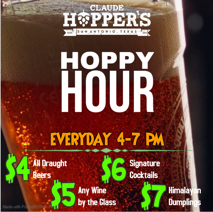 Claude Hoppers | restaurant | 19178 Blanco Rd Ste. 205, San Antonio, TX 78258, USA | 2104550111 OR +1 210-455-0111