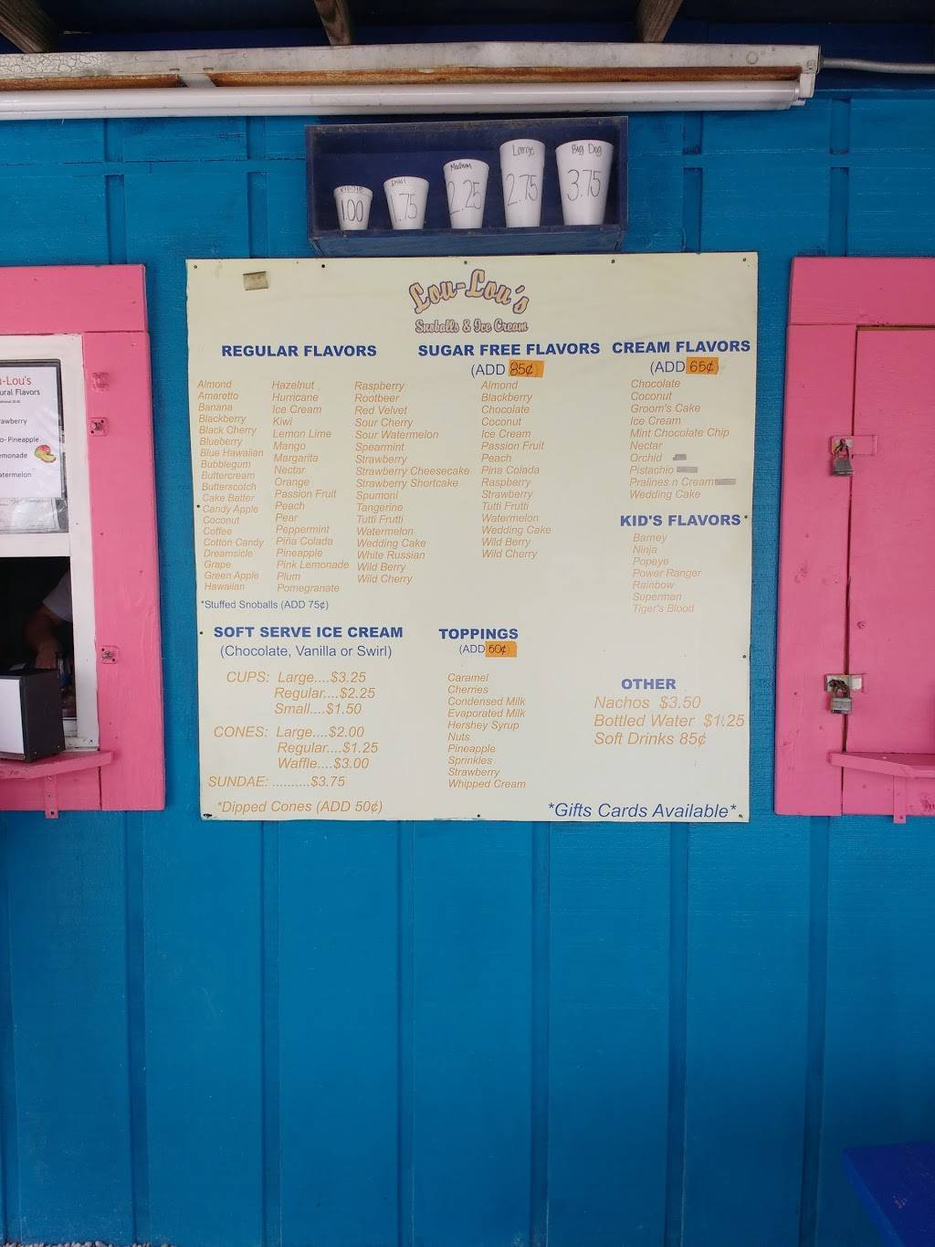 Lou Lous Snoballs & Ice Cream | restaurant | 734 Papworth Ave, Metairie, LA 70005, USA | 5044782858 OR +1 504-478-2858
