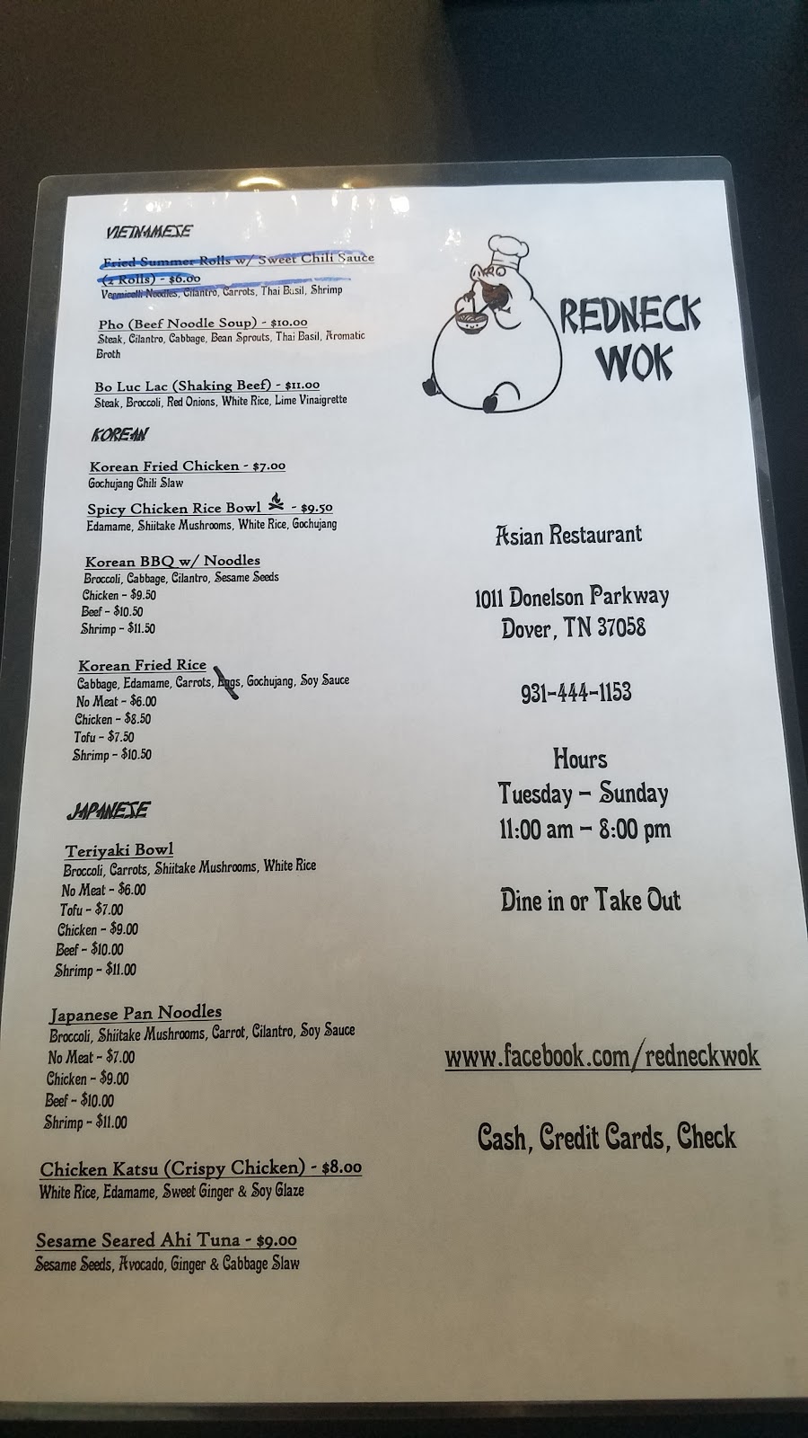 Redneck Wok & Grill | restaurant | 1011 Donelson Pkwy, Dover, TN 37058, USA | 9314441153 OR +1 931-444-1153