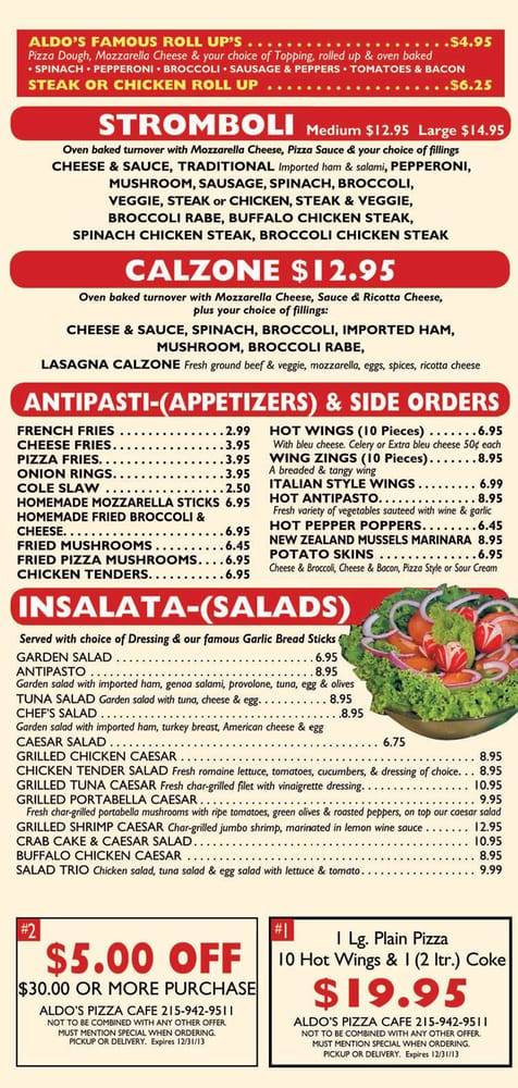 Aldos Pizza Cafe | restaurant | 746 2nd St Pike #2, Southampton, PA 18966, USA | 2159429511 OR +1 215-942-9511