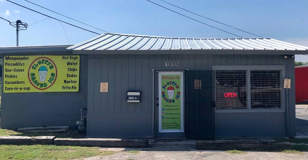Fluffy’s Shaved Ice | meal takeaway | 1006 VFW Blvd Bldg 2, San Antonio, TX 78223, USA | 2102549330 OR +1 210-254-9330