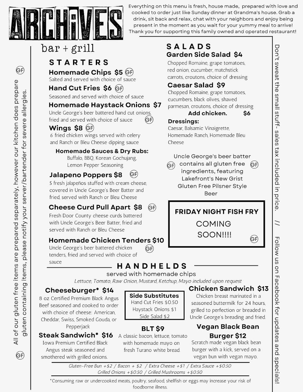 Archives Bar and Grill | restaurant | 356 N Pine St, Burlington, WI 53105, USA | 2627160073 OR +1 262-716-0073